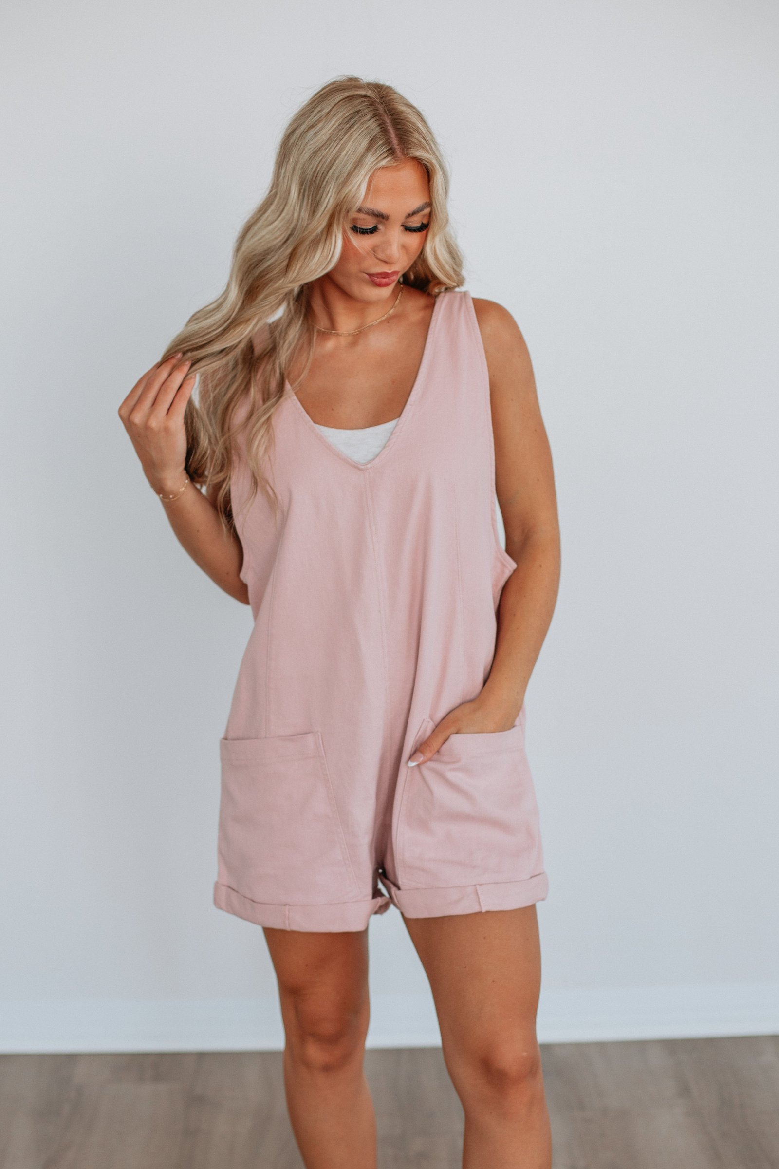 Kearney Short Overalls - Dusty Pink - Image 4